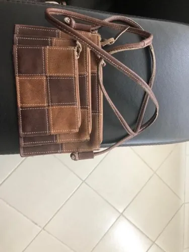 Bolsa transpasse porta documentos com 3 bolsos 