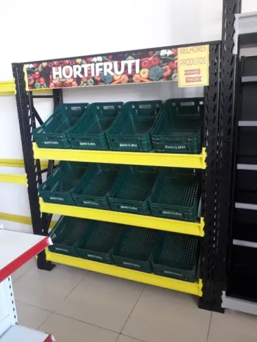 Expositor Hortfrutti e Verdureiro com 12 cxs para frutras e verduras * zap