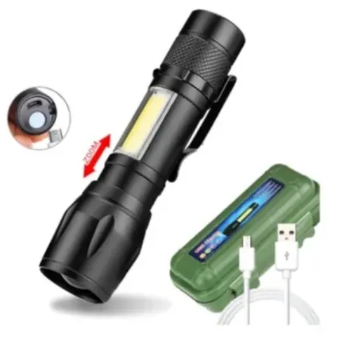 Mini Lanterna Tática Usb Com Led Recarregável Profissional