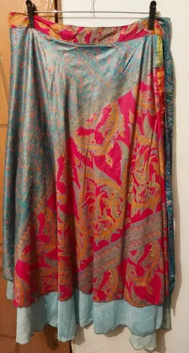 Saia tranpassada dupla face - Beleza Indiana Nova