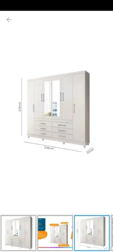 Guarda-Roupa Branco com Espelho