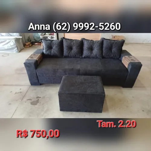 Sofá com Puff 2.20m - Conforto e Estilo!