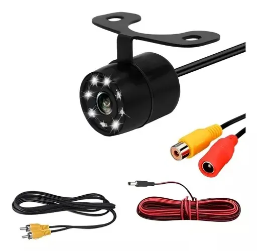 Câmera Ré Automotiva 8 Leds Hd Infravermelho Visão NoturnaCâmera Ré Automotiva 8 Leds Hd I