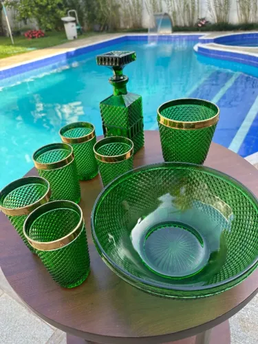 Licoreira Retro Bico de Jaca Com Boll 8 peças