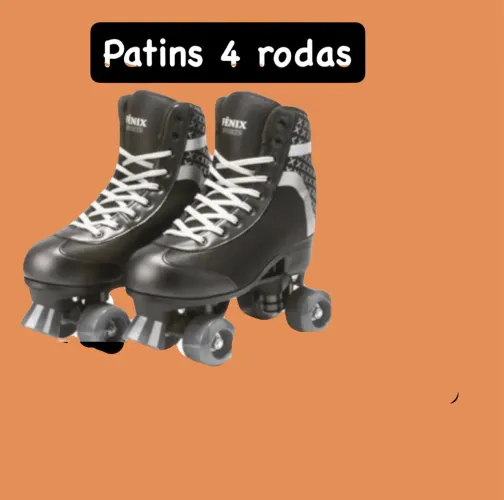 Patins Roller 4 rodas Preto- Marca Fênix