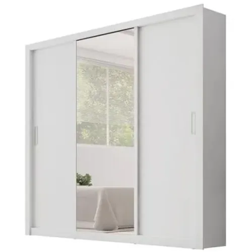 Guarda-Roupa Branco 3 Portas de Correr