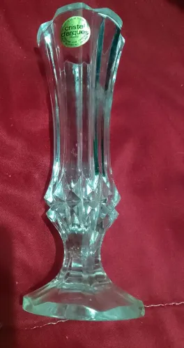 Castiçal de Cristal Francês Cristal d'Arques Original Anos 70/80  estilo art deco tardio.