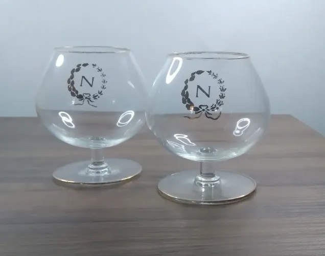 Taças de cristal para conhaque antique