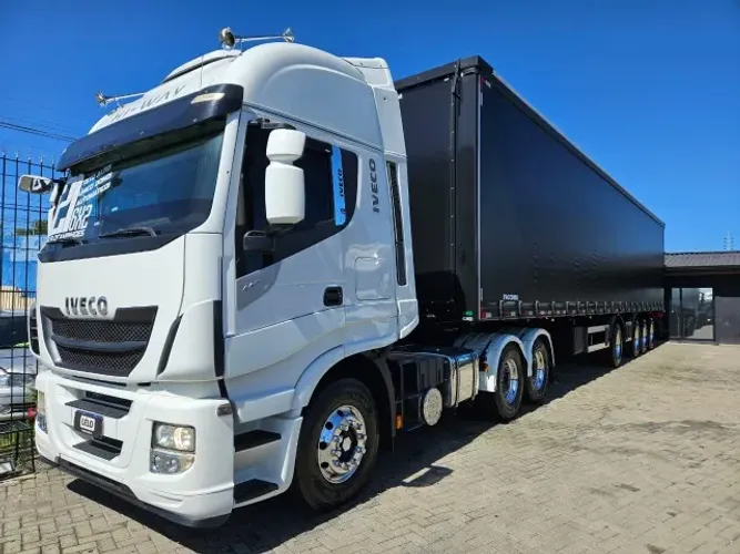 Iveco Hiway 440 6x2 Ano 21 Teto Alto Automático + Sider Facchini 0km 30 plt completo