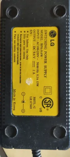 Fonte  (LG). DC9,6 volts 1A