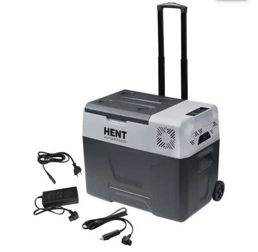 Geladeira Portátil Hent 40 litros com Rodinhas, Alça e Dreno Quadrivolt 12v/24v 110v/220v