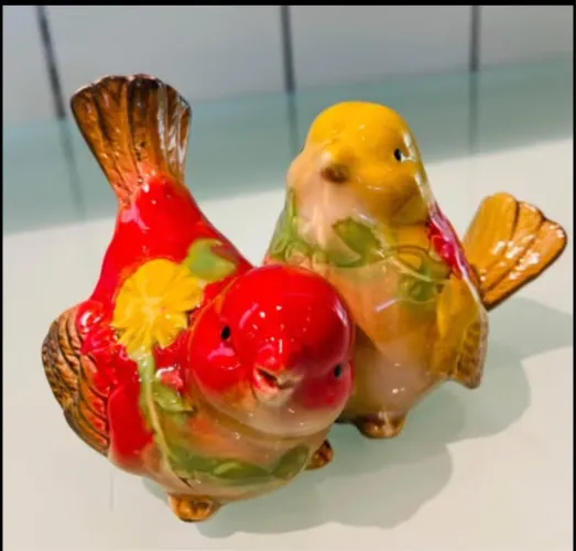 Casal Pássaros Porcelana 15 x 15 cm