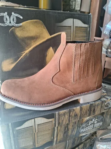 Bota Country Masculina Marrom - Couro Legítimo