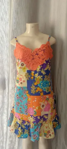 Vestido Floral Patchwork M novo