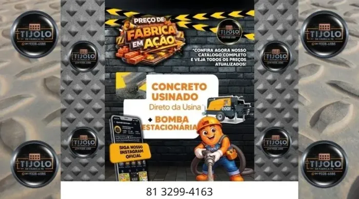 oferta concreto usinado direto da usina 