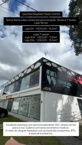 Salas comerciais para locação. Térreo e 1° andar. 