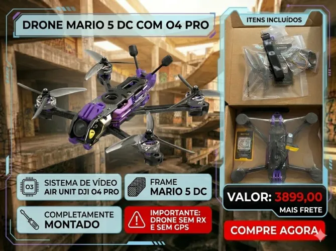 Drone Mario 5 DC. Equipado com DJI O4 pro