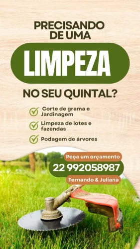 Corta se grama e limpasse terrenos em geral partir de 100 reais