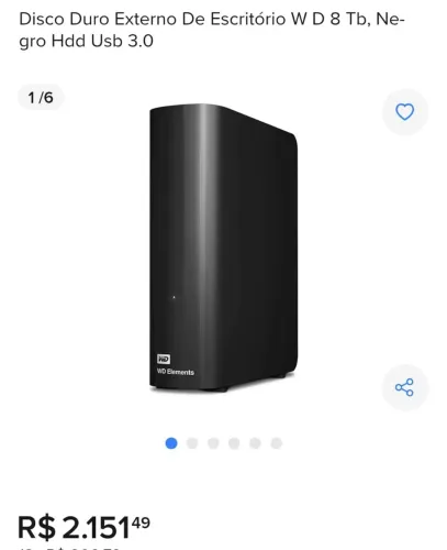 HD Externo Western Digital 8TB 