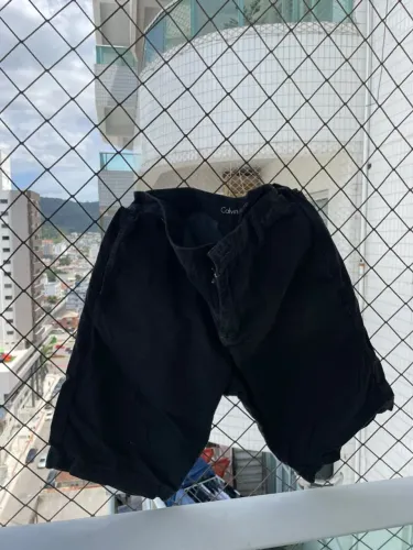Bermuda Sarja Calvin Klein Jeans Masculina Preta
