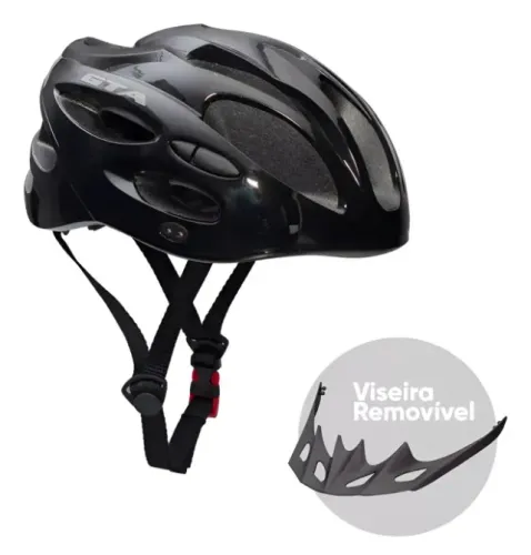  Capacete Inmold MTB Preto | 20 Furos, Sinalizador, Viseira Removível - Ciclismo Pro -