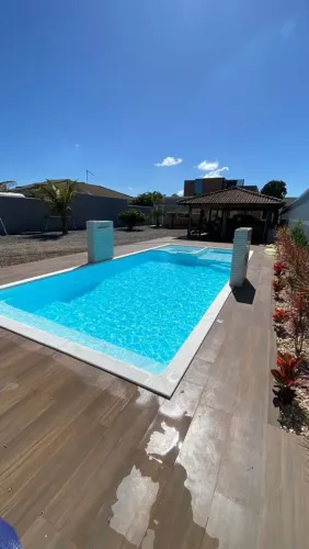 Piscina com SPA e prainha instalada e aquecida 9x4