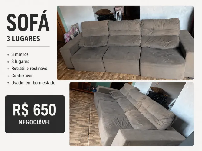 Fofa retrátil, reclinável 3 metros