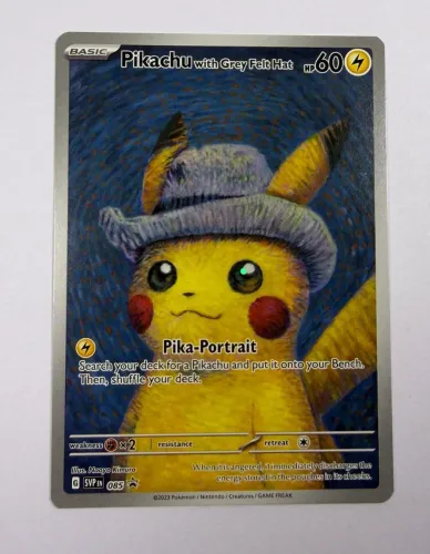 Pikachu WITH GREY FELT HAT NM