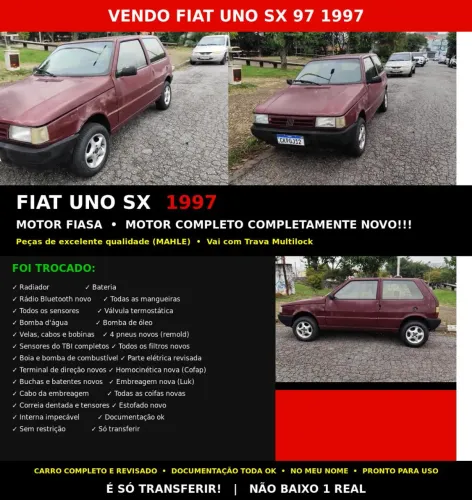 Fiat Uno Mille SX 2P E 4P 1997