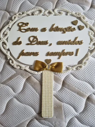 Placas para casamento "Com a benção de Deus,  unidos para sempre!: