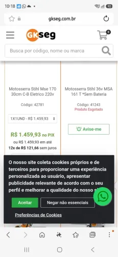 Vendo moto serra nova 170-180