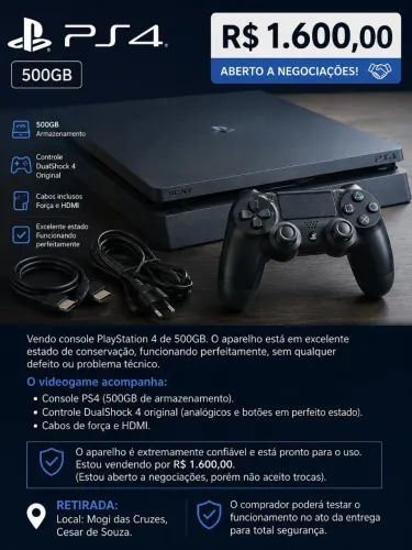 Vendo PS4 4 em ótimo estado!!