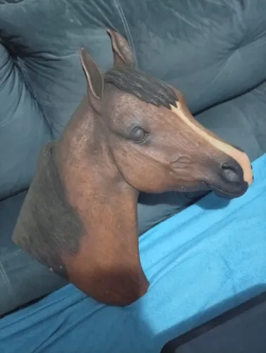 Cabeça de Cavalo em Resina Decorativa Realista