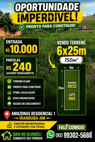 Vendo terreno no Amazonas residencial 1 iranduba Am