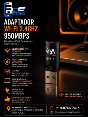 Adaptador Wireless Wifi Usb