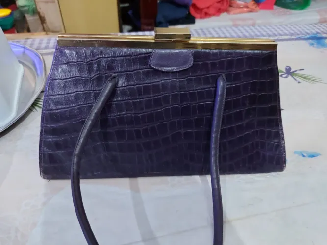 Bolsa de couro Faccine roxo escuro