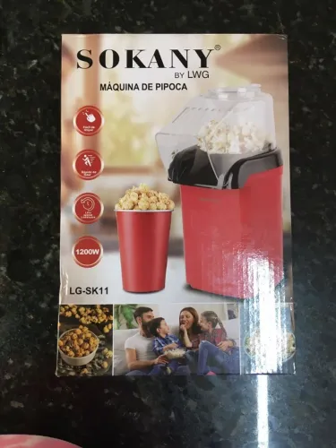 Pipoqueira Elétrica Sokany LG-SK11 1100W Ar Quente 220V - vermelha