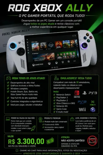 ROG Xbox Ally - O PC Gamer Portátil que roda tudo!