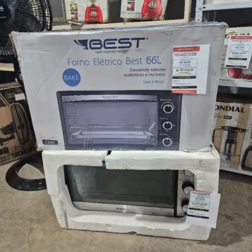 Forno Elétrico 66 Litros Preto Branco Best