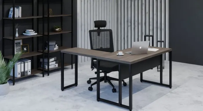 MESA EM L 1.50x1.60 PE INDUSTRIAL DE ESCRITORIO LOJA IKONOFFICE