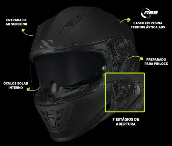 CAPACETE NORISK SOUL MONOCOLOR PRETO FOSCO/Novo nunca usado na caixa /56/s