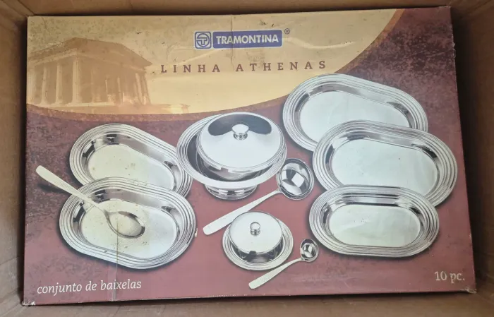 Conjunto de baixelas/servir 10 peças Tramontina linha Atenas na caixa