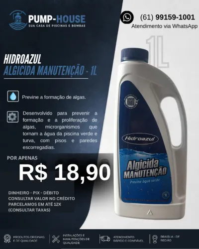 ALGICIDA MANUTENÇÃO 1L HIDROAZUL