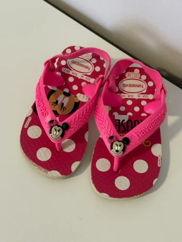 chinelo havaianas baby minnie rosa 17/18