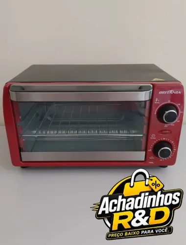 Forno Elétrico Britânia 10L Vermelho com Timer e Termostato