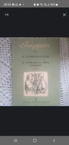 Livro Shakespeare. A Tempestade é a Comédia dos Erros. Raridade.