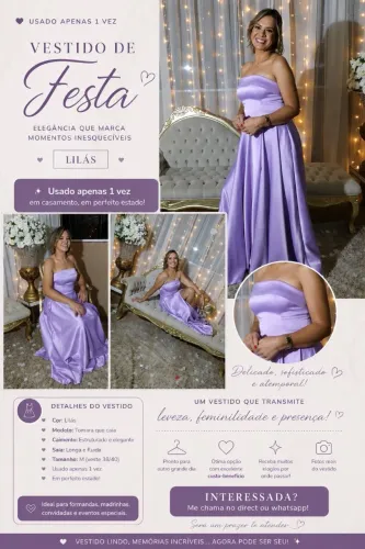 Vestido lavanda/ lilás 