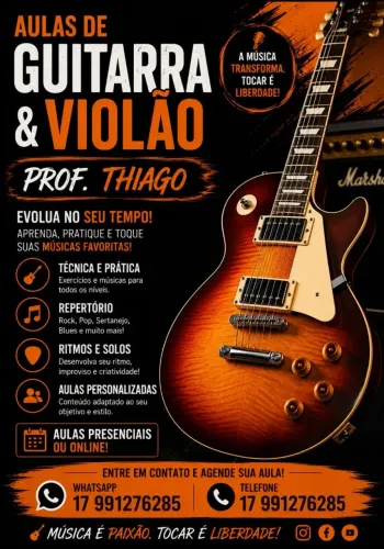 Aula de violão/guitarra prof Thiago 