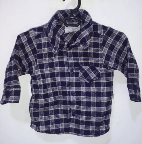 Beth Bebê camisa manga longa algodão bebê xadrez infantil 3 Meses