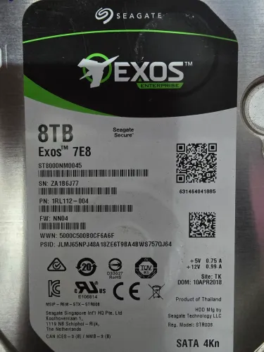 HD Seagate Exos 7E8 8TB Enterprise SATA - ST8000NM0045
